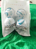 White and sky blue jhumka