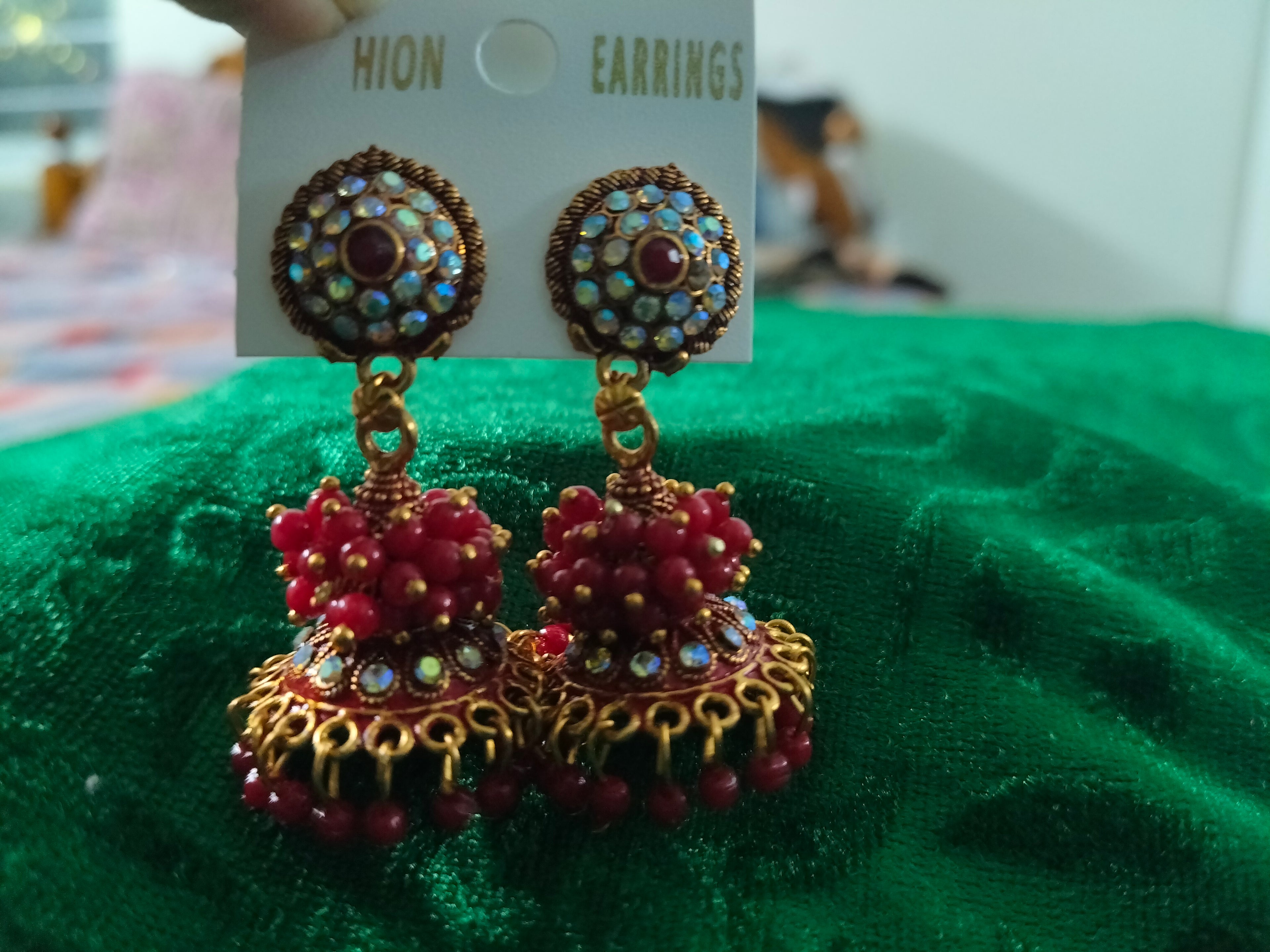 Pearl loreal jhumkas long one