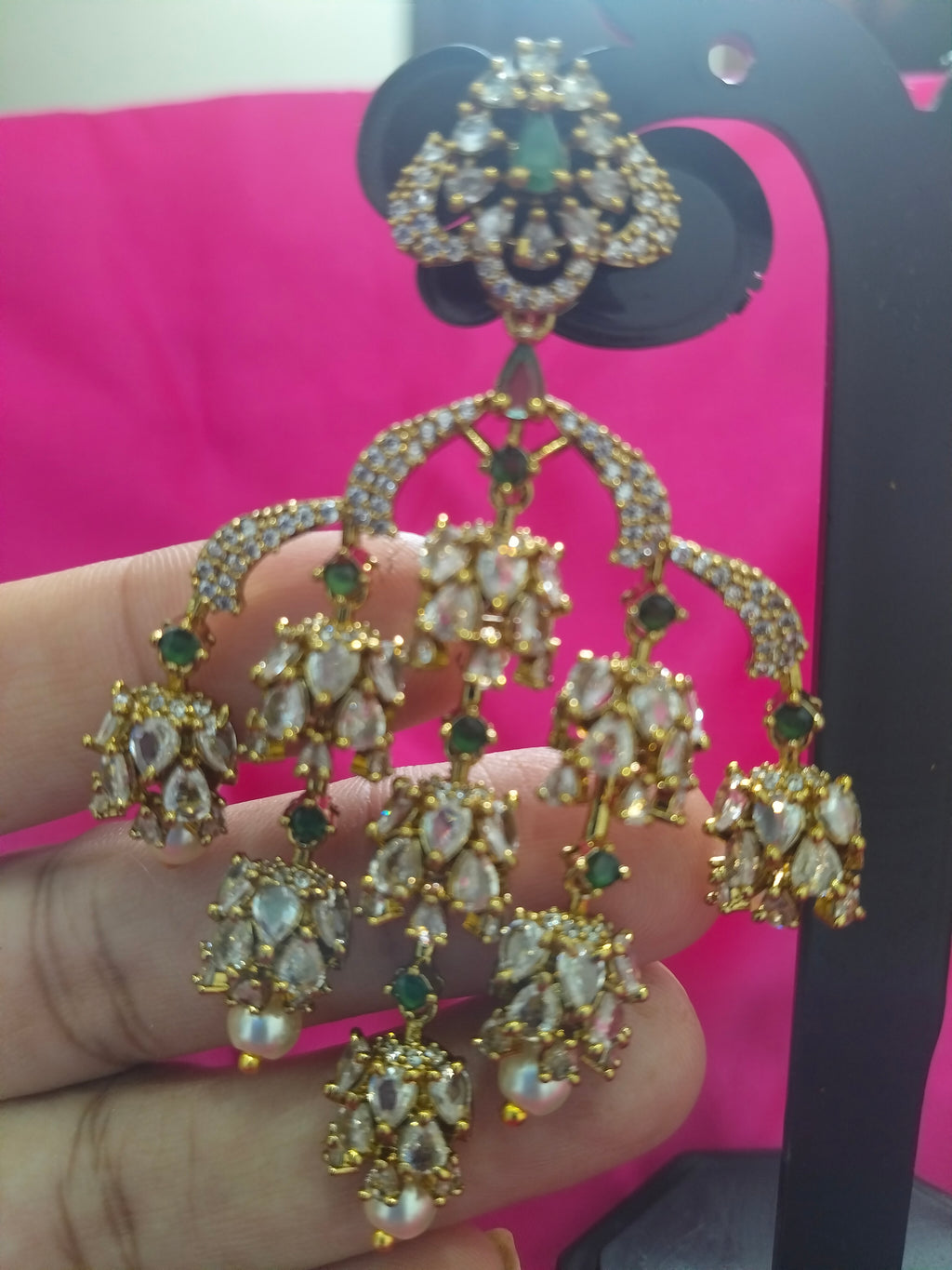 Earring with 9 jhumkas- Mehendil design