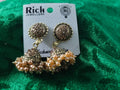 Rose gold pearl jhumkas