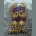 Peacock Earcuff with jhumka - Antique finish