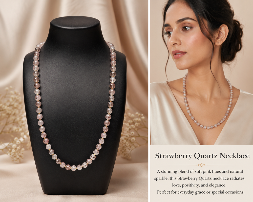 Strawberry quartz beads - 8 mm