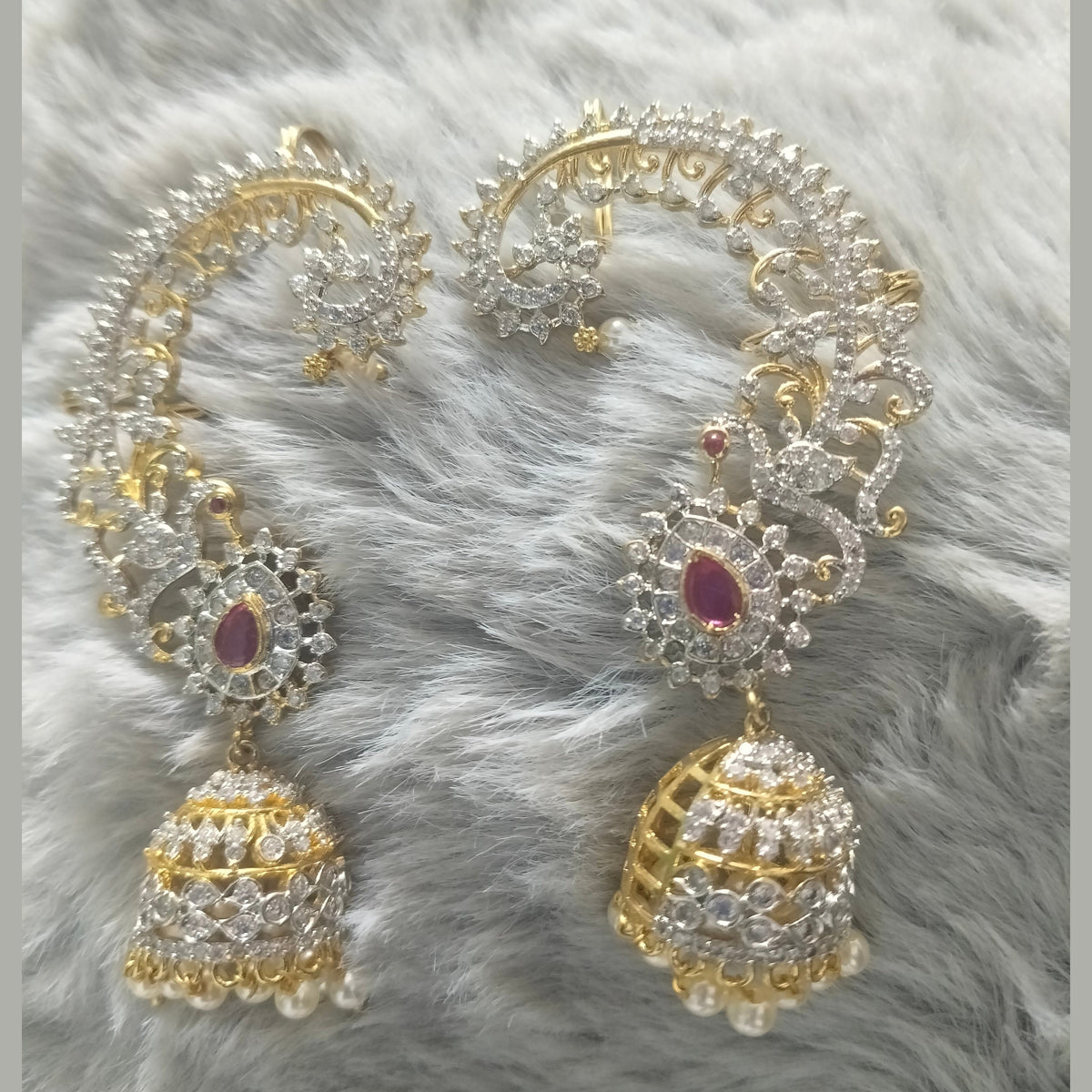 Earcuff with Jhumka - GJ Finish