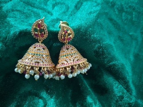 Big cz Jhumkas